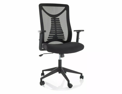 Scaun de birou tapitat cu stofa, Q-330R Negru, l62xA48xH103 cm