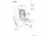 Scaun de birou tapitat cu stofa, Q-330R Negru, l62xA48xH103 cm (2)