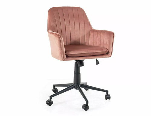 Scaun de birou tapitat cu stofa, Q-886 Velvet Roz / Negru, l58xA44xH83 cm