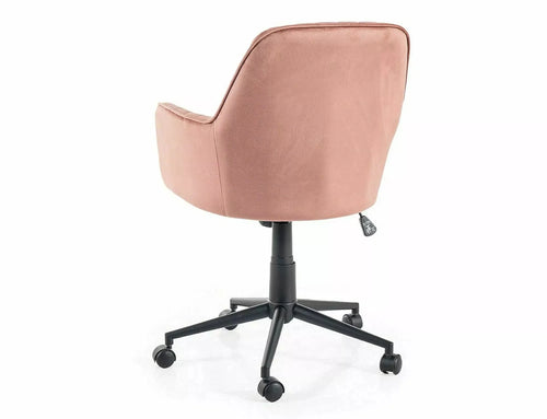 Scaun de birou tapitat cu stofa, Q-886 Velvet Roz / Negru, l58xA44xH83 cm (1)