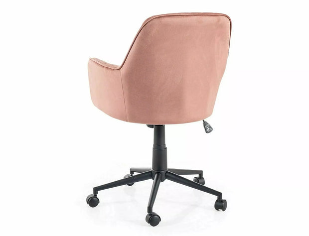 Scaun de birou tapitat cu stofa, Q-886 Velvet Roz / Negru, l58xA44xH83 cm (1)