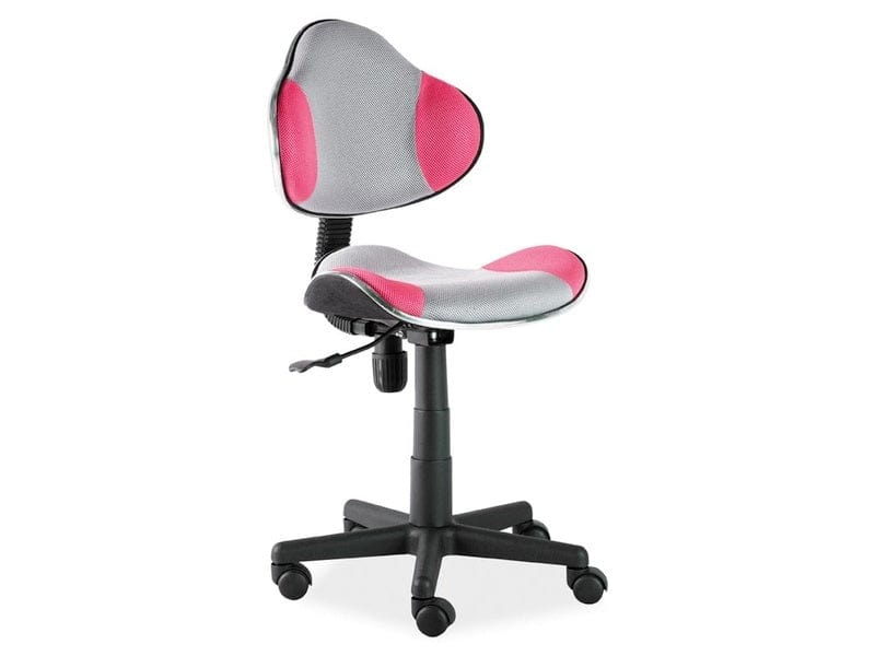 Scaun de birou pentru copii, tapitat cu stofa, Q-G2 Gri / Roz / Negru, l48xA41xH80 cm