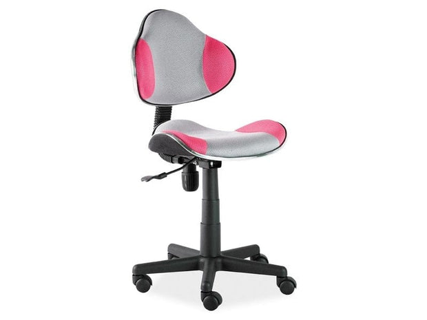 Scaun de birou pentru copii, tapitat cu stofa, Q-G2 Gri / Roz / Negru, l48xA41xH80 cm