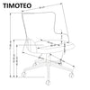 Scaun de birou tapitat cu stofa, Timoteo Velvet Verde Inchis, l55xA55xH77-85 cm (4)