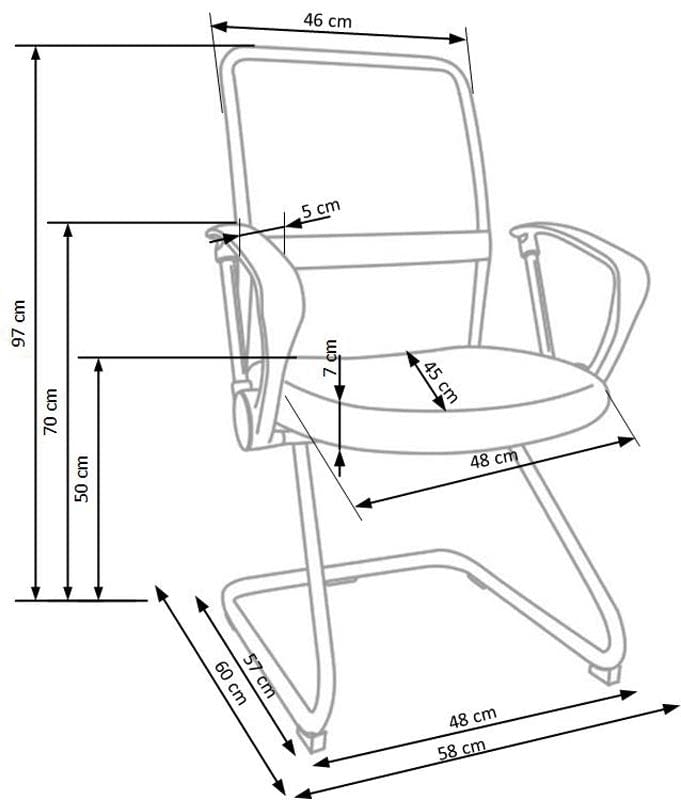 Scaun de birou tapitat cu stofa Vidar Skid Negru, l58xA60xH97 cm (4)