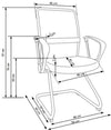 Scaun de birou tapitat cu stofa Vidar Skid Negru, l58xA60xH97 cm (4)