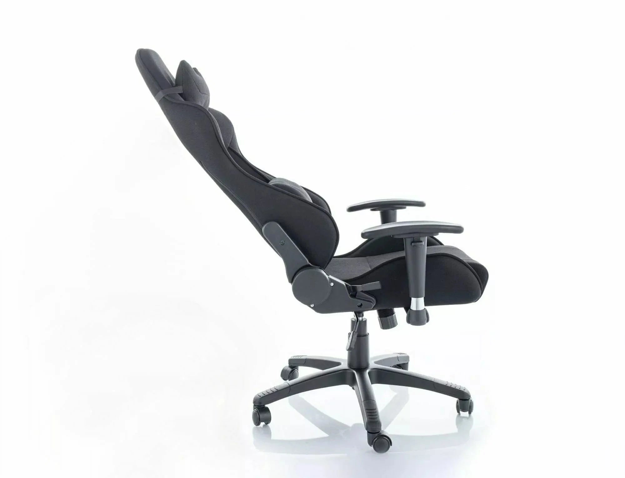 Scaun de birou tapitat cu stofa, Viper Negru, l70xA49xH127 cm (1)
