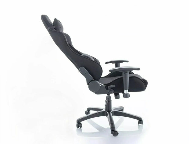 Scaun de birou tapitat cu stofa, Viper Negru, l70xA49xH127 cm (1)