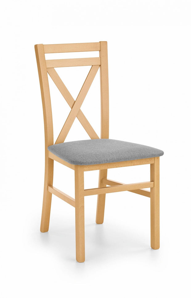Halmar Scaun din lemn de fag, cu sezut tapitat cu stofa Darien Gri / Stejar, l44,5xA49xH90 cm