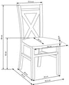 Halmar Scaun din lemn de fag, cu sezut tapitat cu stofa Darien Gri / Stejar, l44,5xA49xH90 cm