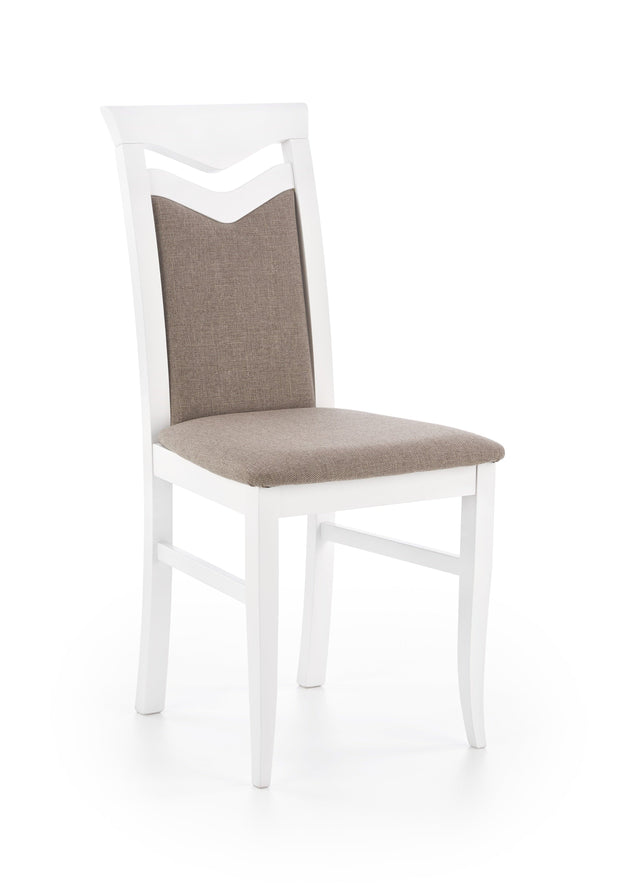 Halmar Scaun din lemn de fag tapitat cu stofa Cinco Alb / Gri, l44xA43xH96 cm