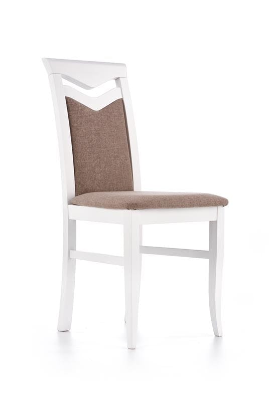 Scaun din lemn de fag tapitat cu stofa Cinco Alb / Gri, l44xA43xH96 cm (1)