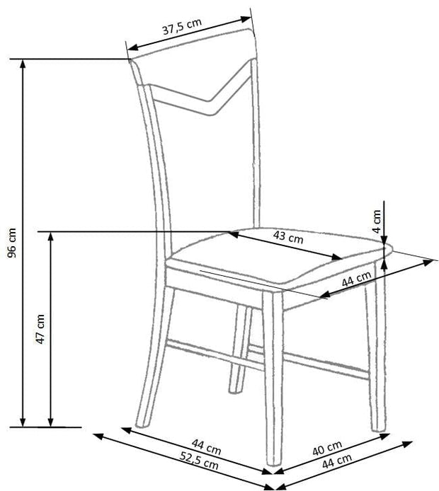 Halmar Scaun din lemn de fag tapitat cu stofa Cinco Alb / Gri, l44xA43xH96 cm