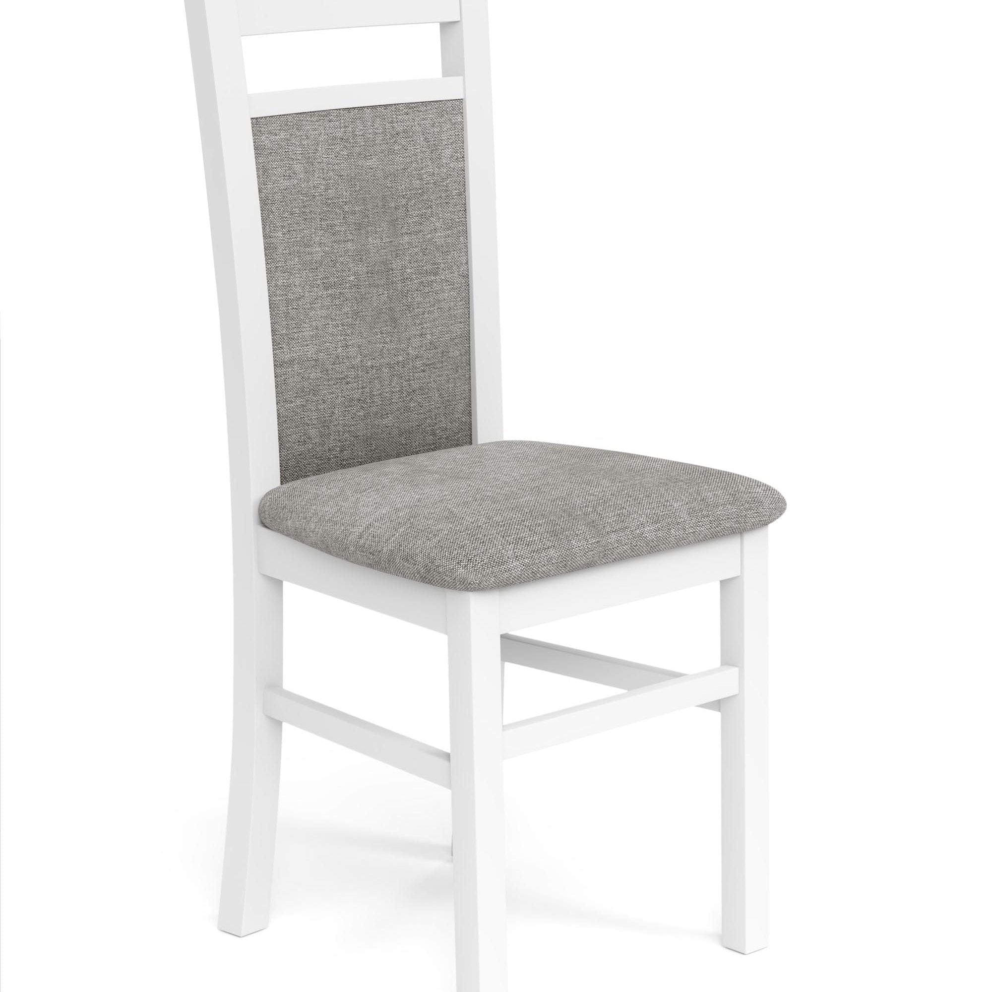 Halmar Scaun din lemn de fag, tapitat cu stofa Garson 2 Gri / Alb, l46xA55xH97 cm
