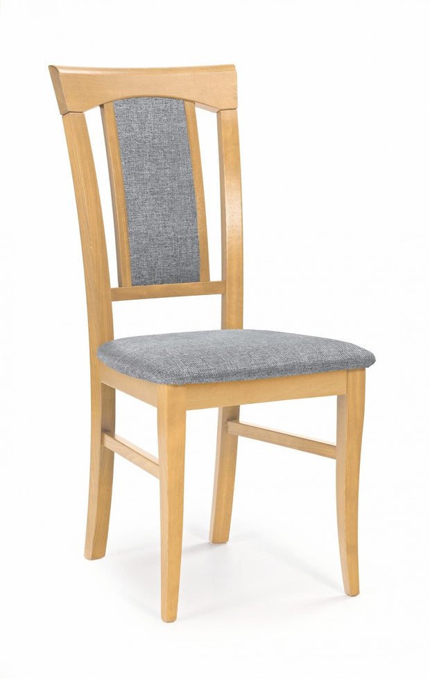 Halmar Scaun din lemn de fag, tapitat cu stofa Korinne Gri / Stejar, l46xA57xH96 cm