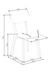 Scaun din lemn si MDF, Buggi Alb / Stejar, l45xA50xH81 cm (1)