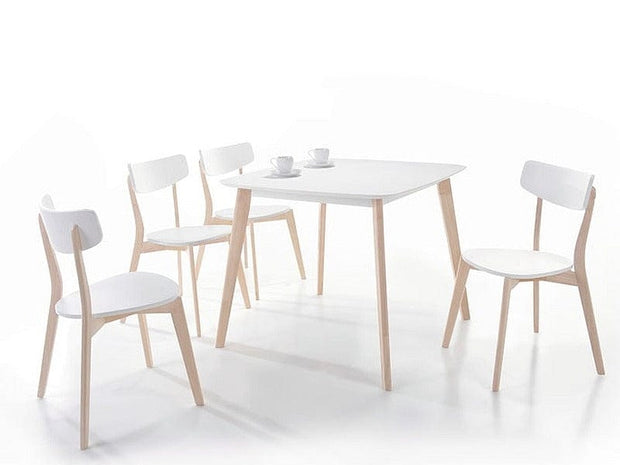 Signal Scaun din lemn si MDF, Tiberio Alb / Stejar White Wash, 46lxA43xH79 cm