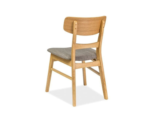 Scaun din lemn tapitat cu stofa Cyd-61 Gri / Stejar, l43xA44xH76 cm (1)