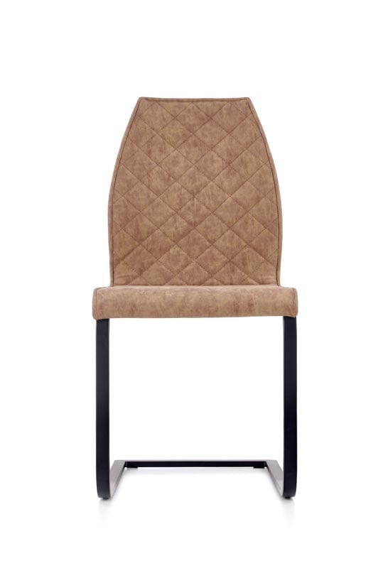 Halmar Scaun din pal tapitat cu piele ecologica si picioare metalice Kai-265 Maro / Stejar Honey / Negru, l43xA58xH94 cm
