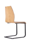 Halmar Scaun din pal tapitat cu piele ecologica si picioare metalice Kai-265 Maro / Stejar Honey / Negru, l43xA58xH94 cm