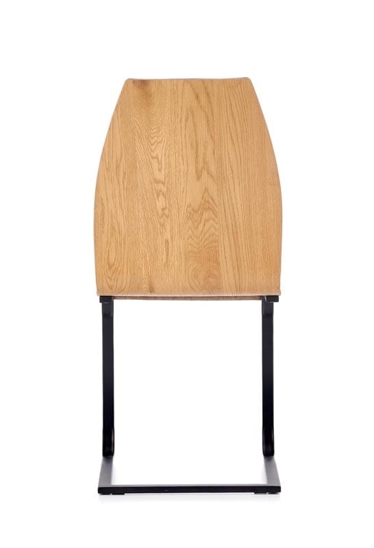 Halmar Scaun din pal tapitat cu piele ecologica si picioare metalice Kai-265 Maro / Stejar Honey / Negru, l43xA58xH94 cm