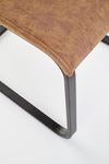 Scaun din pal tapitat cu piele ecologica si picioare metalice Kai-265 Maro / Stejar Honey / Negru, l43xA58xH94 cm (9)