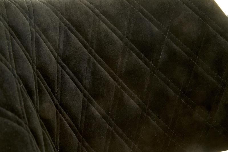 Halmar Scaun din pal tapitat cu stofa si picioare de lemn, Kai-396 Velvet Negru / Nuc, l56xA55xH77 cm