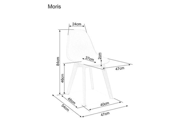 Signal Scaun din plastic, cu picioare din lemn, Morrice Alb / Fag, l47xA54xH84 cm