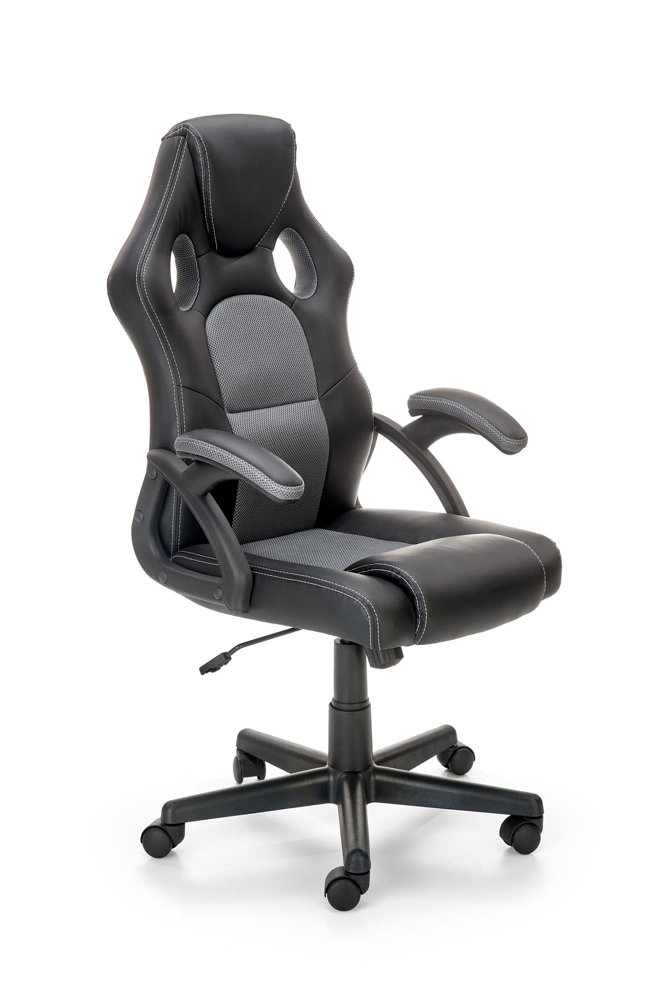 Halmar Scaun gaming tapitat cu piele ecologica, Berkant Gri / Negru, l62xA63xH108-117 cm