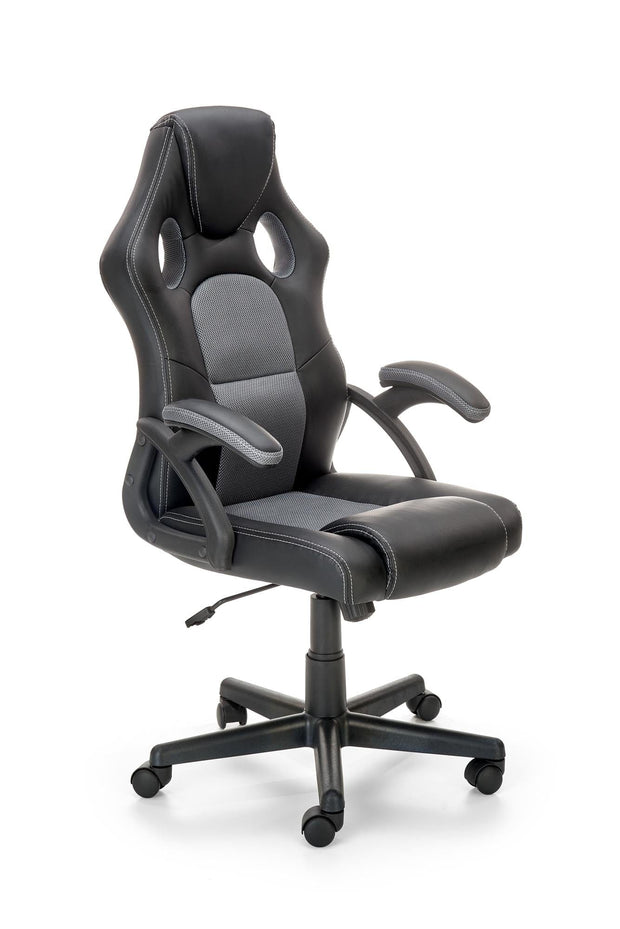 Halmar Scaun gaming tapitat cu piele ecologica, Berkant Gri / Negru, l62xA63xH108-117 cm