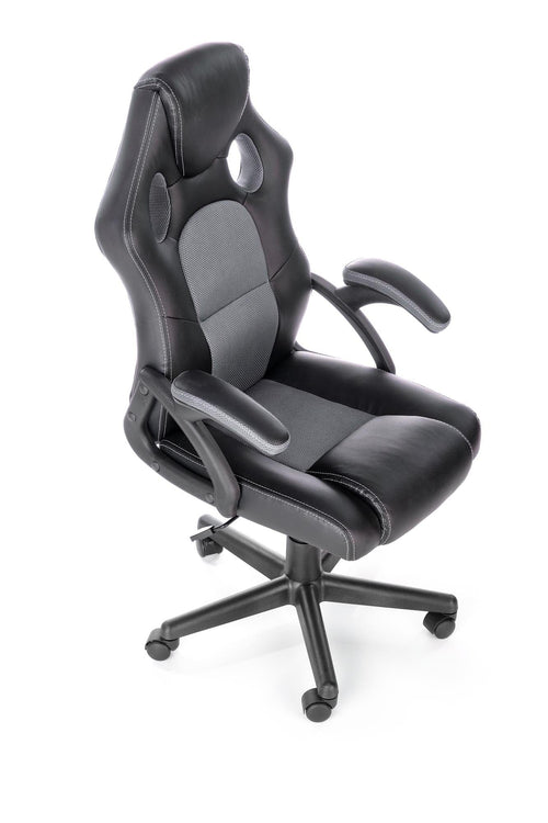 Halmar Scaun gaming tapitat cu piele ecologica, Berkant Gri / Negru, l62xA63xH108-117 cm