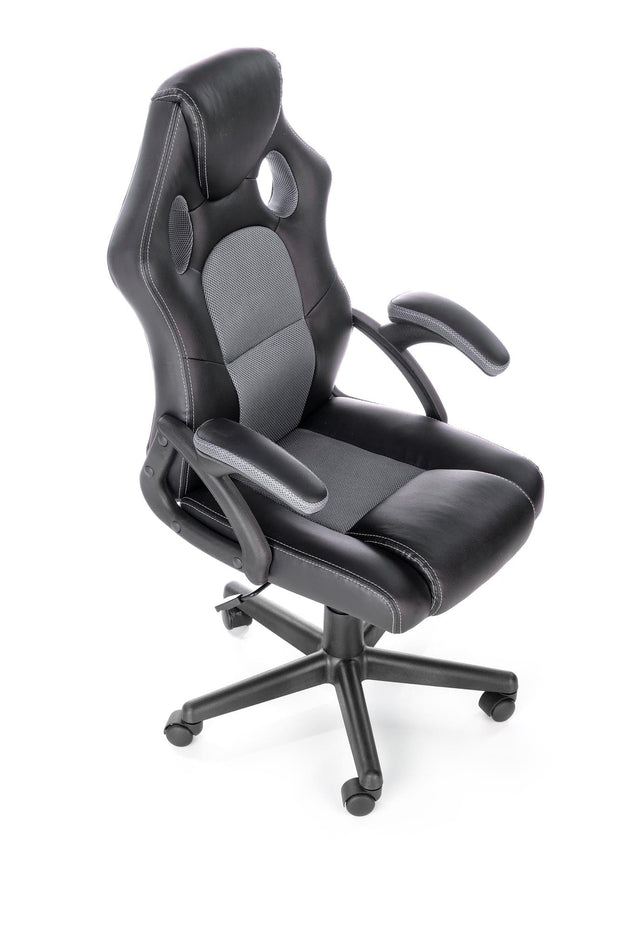 Halmar Scaun gaming tapitat cu piele ecologica, Berkant Gri / Negru, l62xA63xH108-117 cm