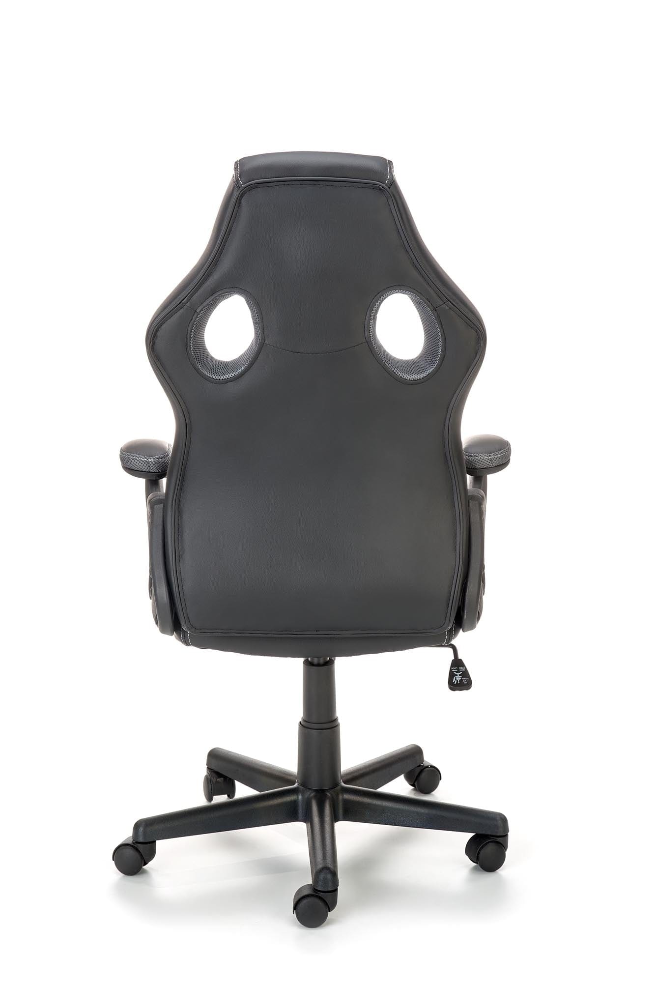 Scaun gaming tapitat cu piele ecologica, Berkant Gri / Negru, l62xA63xH108-117 cm (2)
