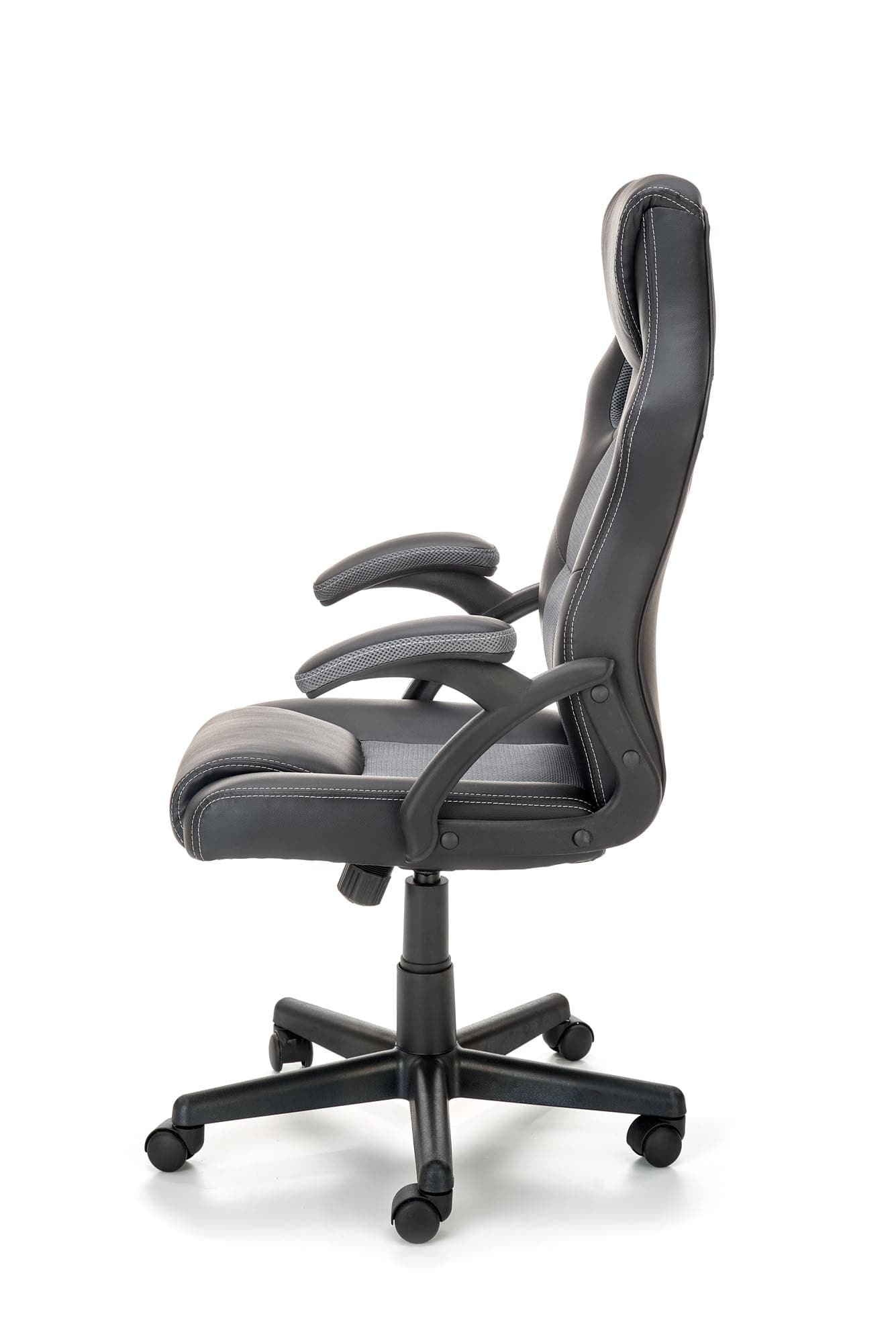 Halmar Scaun gaming tapitat cu piele ecologica, Berkant Gri / Negru, l62xA63xH108-117 cm