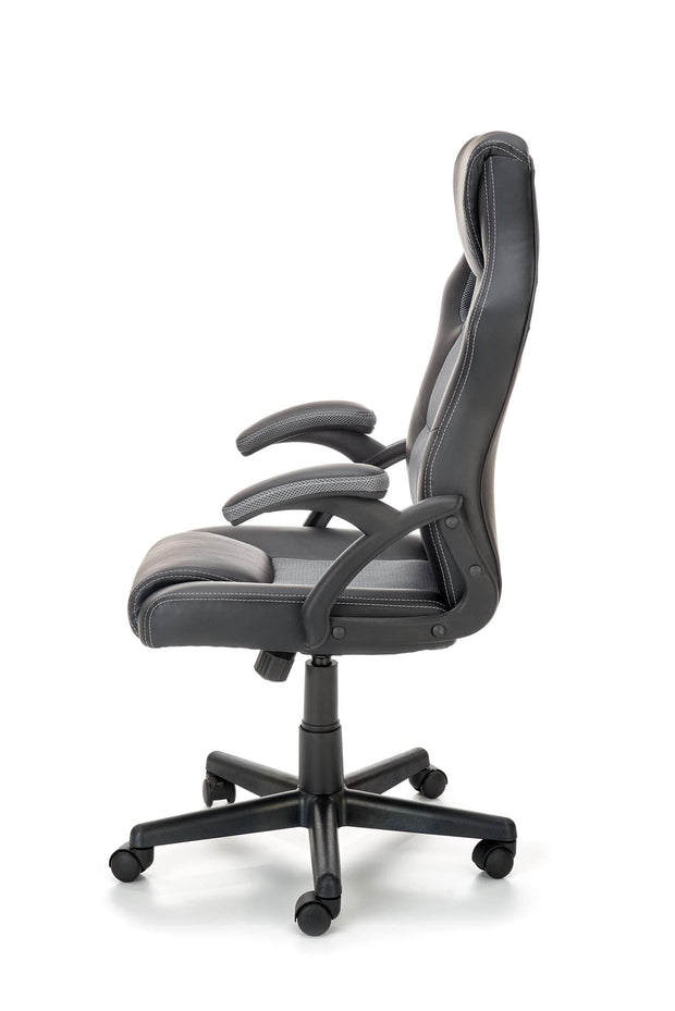 Halmar Scaun gaming tapitat cu piele ecologica, Berkant Gri / Negru, l62xA63xH108-117 cm