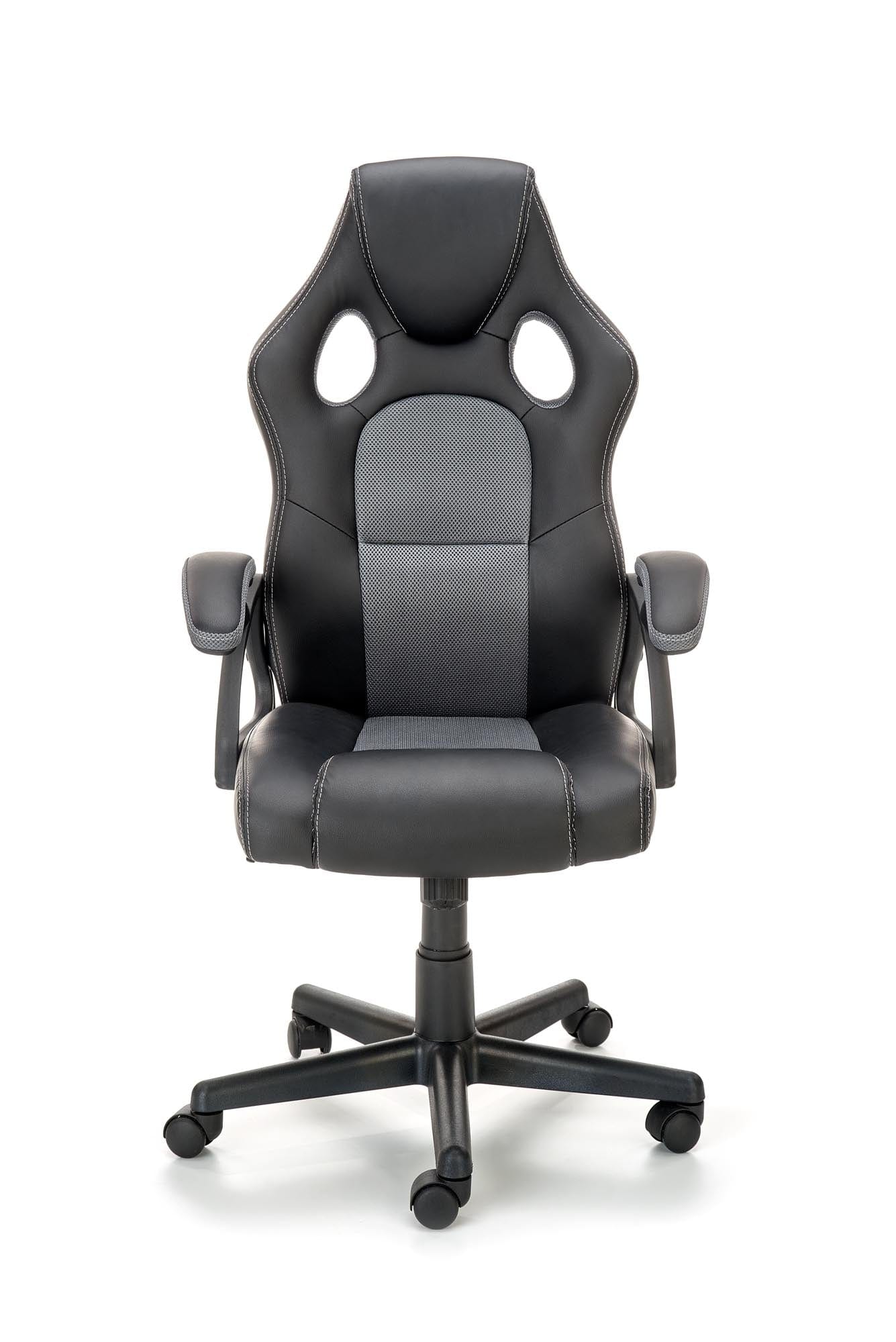 Halmar Scaun gaming tapitat cu piele ecologica, Berkant Gri / Negru, l62xA63xH108-117 cm