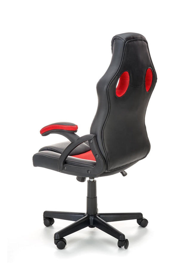 Halmar Scaun gaming tapitat cu piele ecologica, Berkant Rosu / Negru,  l62xA63xH108-117 cm