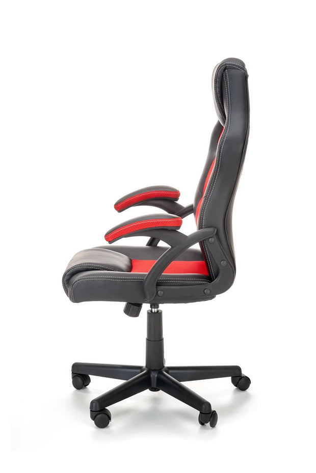 Halmar Scaun gaming tapitat cu piele ecologica, Berkant Rosu / Negru,  l62xA63xH108-117 cm
