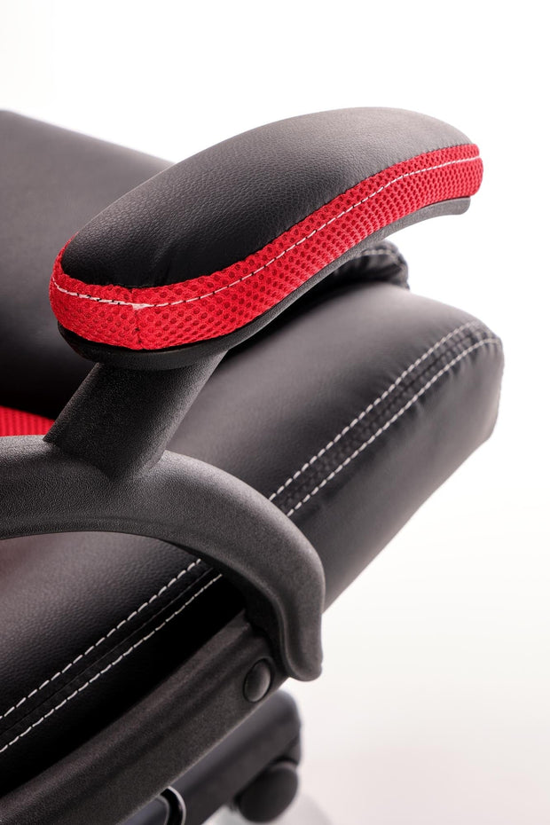 Halmar Scaun gaming tapitat cu piele ecologica, Berkant Rosu / Negru,  l62xA63xH108-117 cm