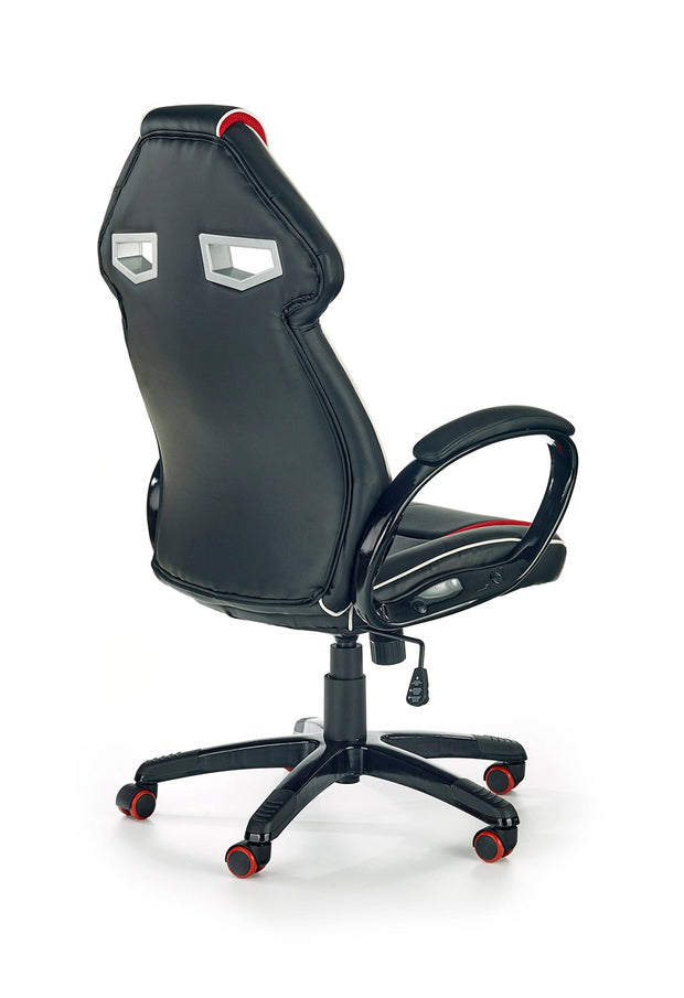 Scaun gaming, tapitat cu piele ecologica Holmes Negru / Rosu, l66xA72xH118-128 cm (1)