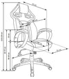 Scaun gaming, tapitat cu piele ecologica Holmes Negru / Rosu, l66xA72xH118-128 cm (2)