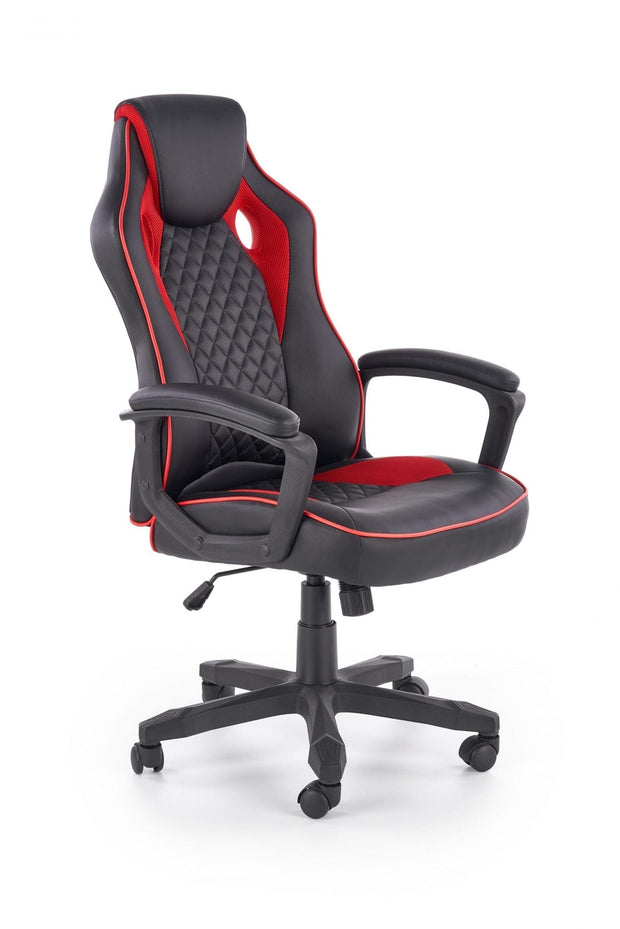 Halmar Scaun gaming, tapitat cu piele ecologica Sanne Negru / Rosu, l64xA70xH110-118 cm