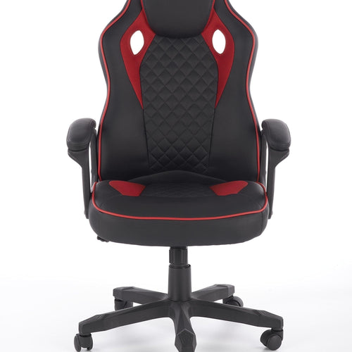 Halmar Scaun gaming, tapitat cu piele ecologica Sanne Negru / Rosu, l64xA70xH110-118 cm