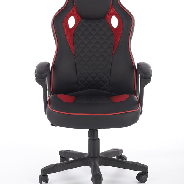 Halmar Scaun gaming, tapitat cu piele ecologica Sanne Negru / Rosu, l64xA70xH110-118 cm