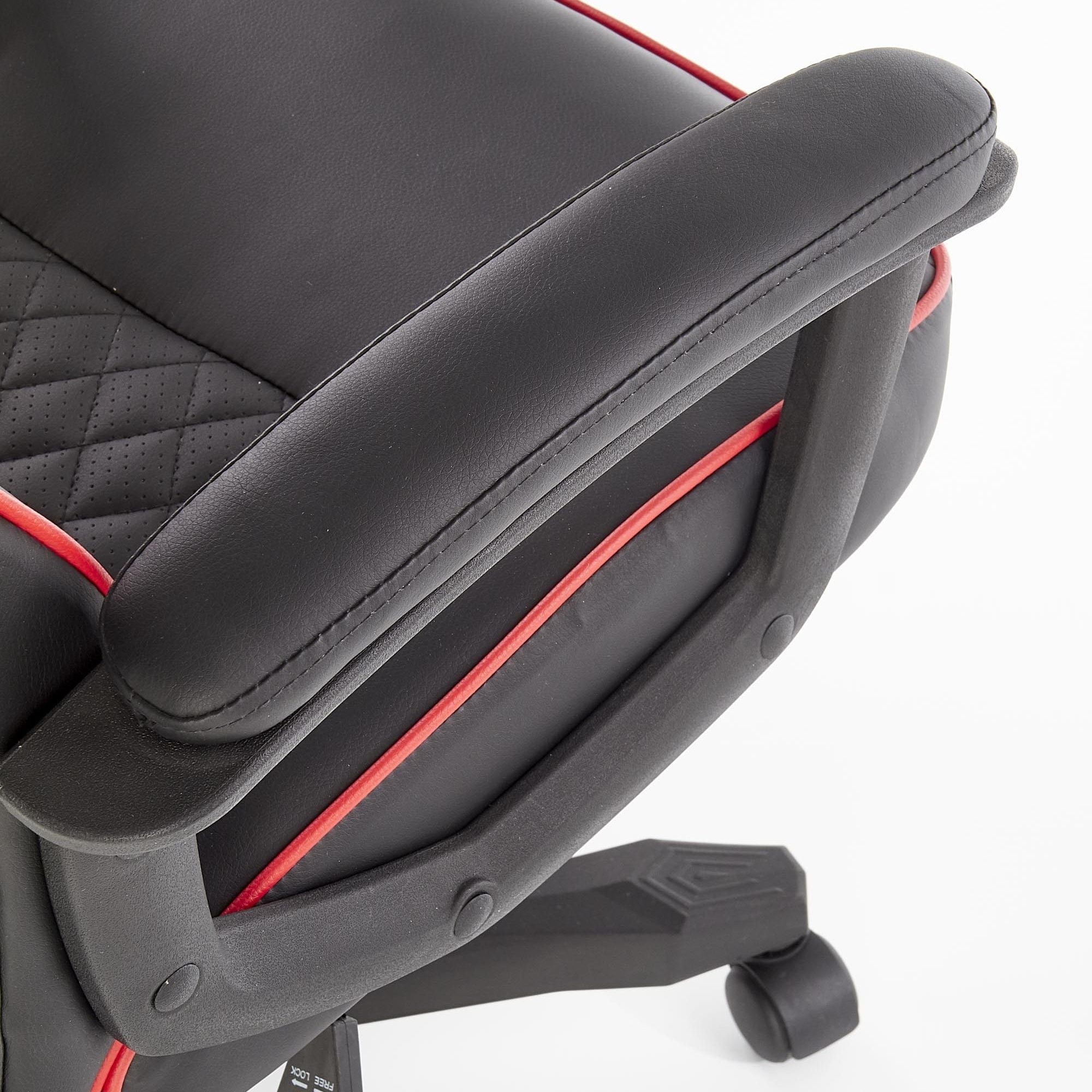 Halmar Scaun gaming, tapitat cu piele ecologica Sanne Negru / Rosu, l64xA70xH110-118 cm