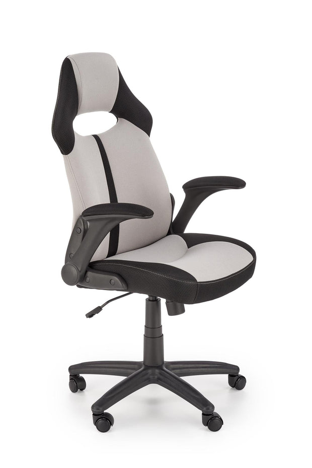 Scaun gaming tapitat cu stofa, Bloom Gri / Negru, l65xA60xH110-120 cm