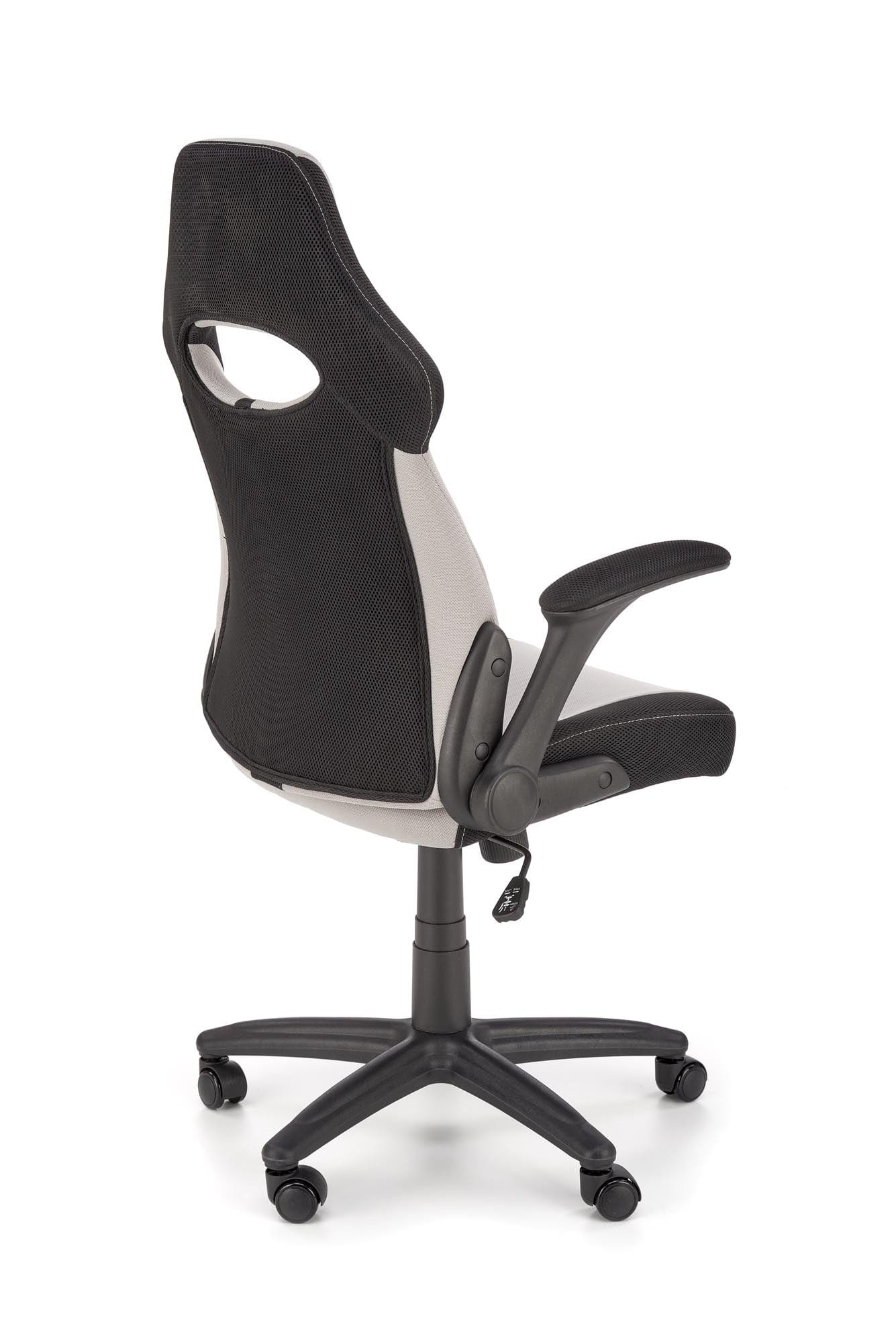 Scaun gaming tapitat cu stofa, Bloom Gri / Negru, l65xA60xH110-120 cm (2)