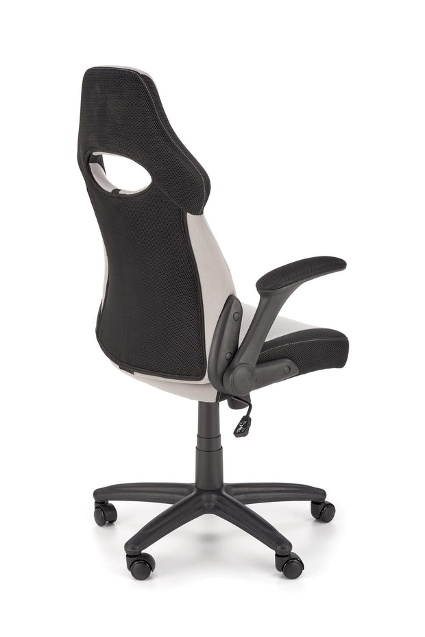 Scaun gaming tapitat cu stofa, Bloom Gri / Negru, l65xA60xH110-120 cm (2)