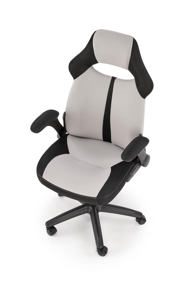 Scaun gaming tapitat cu stofa, Bloom Gri / Negru, l65xA60xH110-120 cm (7)