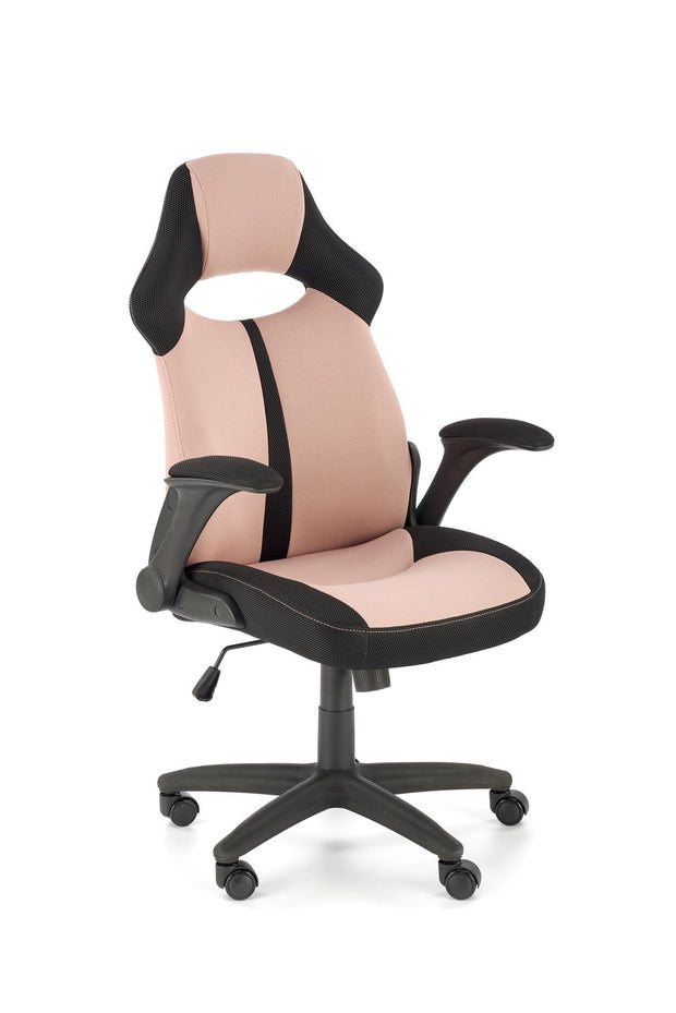 Scaun gaming tapitat cu stofa, Bloom Roz / Negru, l65xA60xH110-120 cm